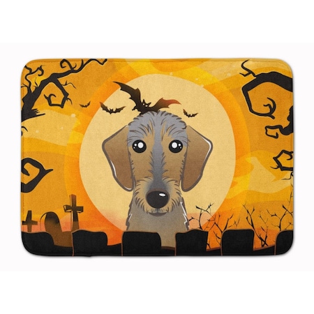 Carolines Treasures Halloween Wirehaired Dachshund Machine Washable Memory Foam Mat BB1791RUG